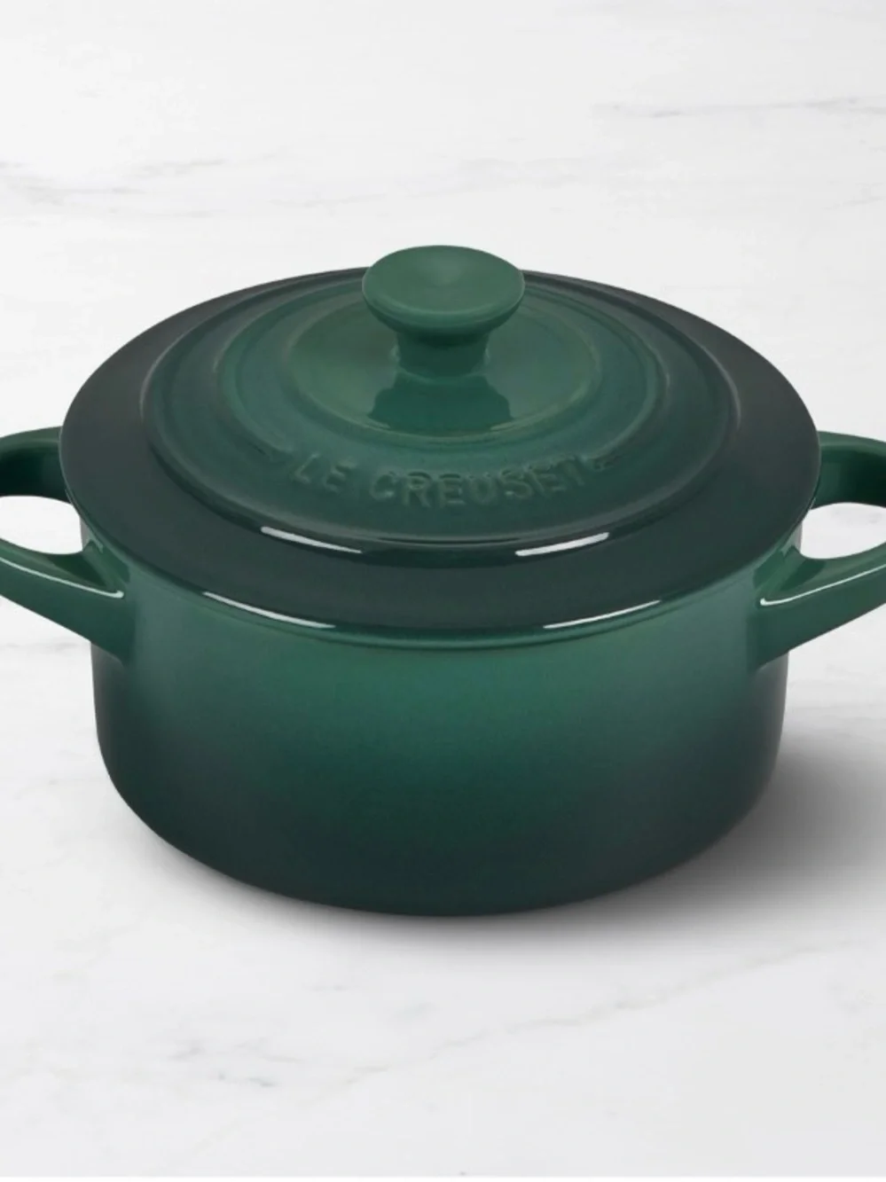 Le Creuset Red and Forest Green Mini Round Round Cocotte